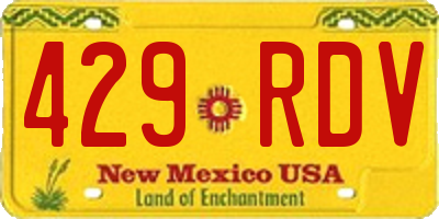 NM license plate 429RDV