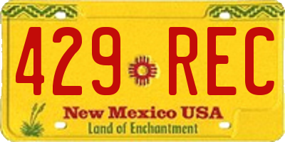 NM license plate 429REC