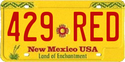NM license plate 429RED