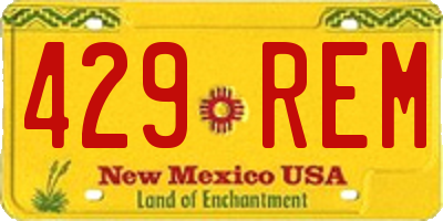 NM license plate 429REM