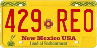 NM license plate 429REO