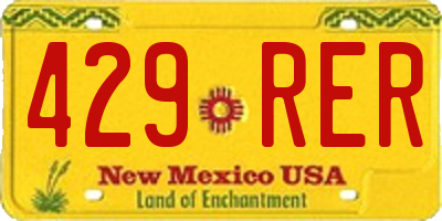 NM license plate 429RER