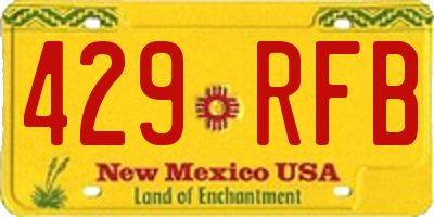 NM license plate 429RFB