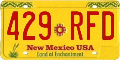 NM license plate 429RFD