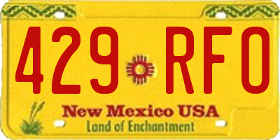 NM license plate 429RFO