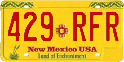 NM license plate 429RFR