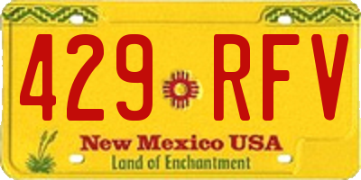 NM license plate 429RFV