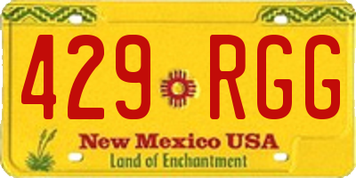NM license plate 429RGG