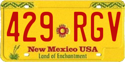 NM license plate 429RGV