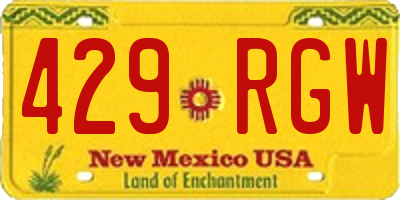 NM license plate 429RGW