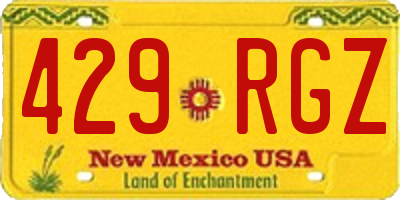 NM license plate 429RGZ