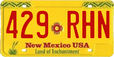 NM license plate 429RHN