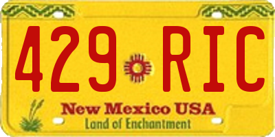 NM license plate 429RIC