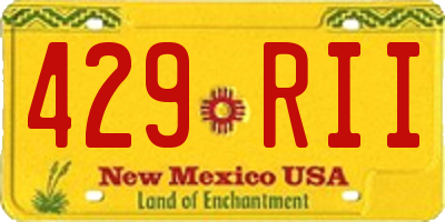 NM license plate 429RII