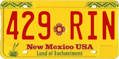 NM license plate 429RIN