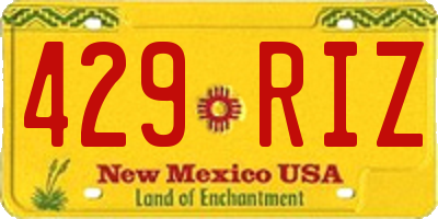NM license plate 429RIZ