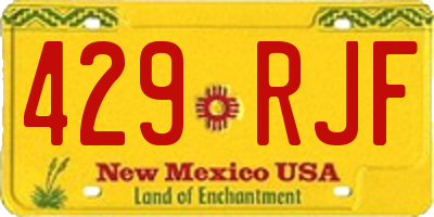 NM license plate 429RJF