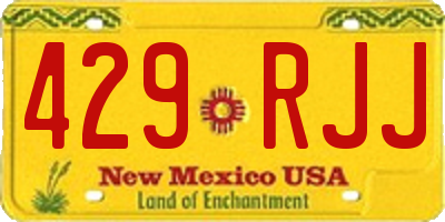 NM license plate 429RJJ