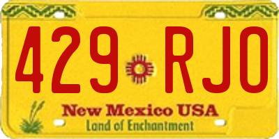 NM license plate 429RJO