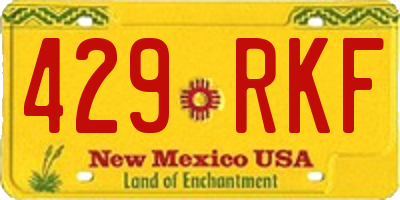 NM license plate 429RKF