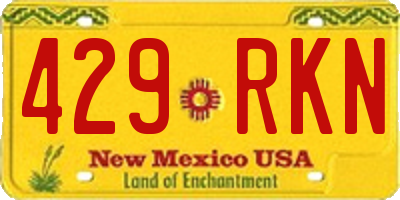 NM license plate 429RKN