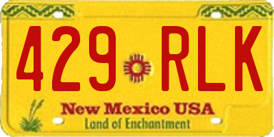 NM license plate 429RLK