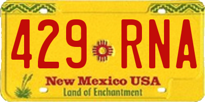 NM license plate 429RNA