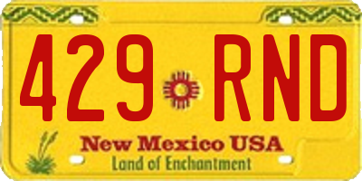 NM license plate 429RND