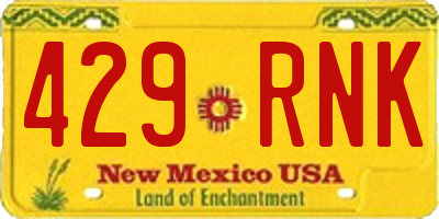 NM license plate 429RNK