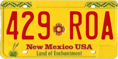 NM license plate 429ROA