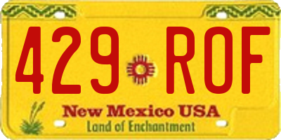NM license plate 429ROF