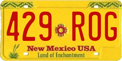 NM license plate 429ROG