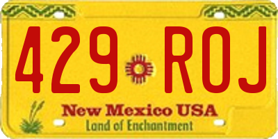 NM license plate 429ROJ