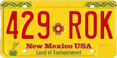 NM license plate 429ROK