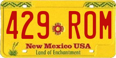 NM license plate 429ROM