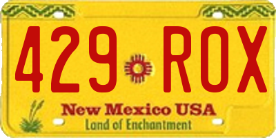 NM license plate 429ROX
