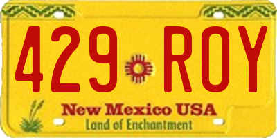 NM license plate 429ROY