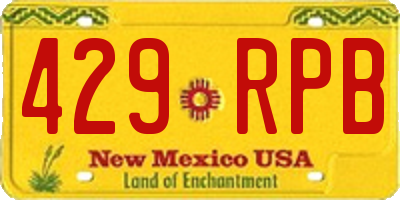 NM license plate 429RPB