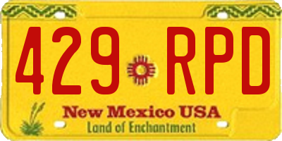 NM license plate 429RPD