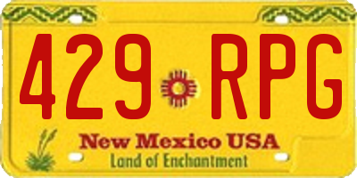 NM license plate 429RPG