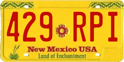 NM license plate 429RPI