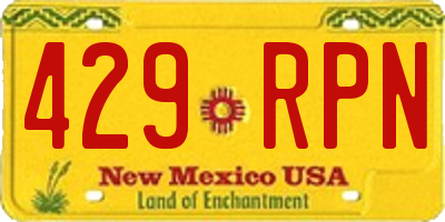 NM license plate 429RPN