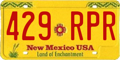 NM license plate 429RPR