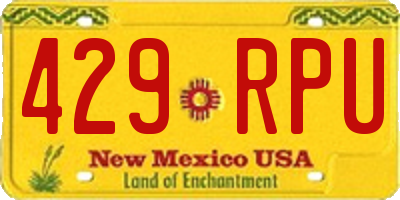 NM license plate 429RPU
