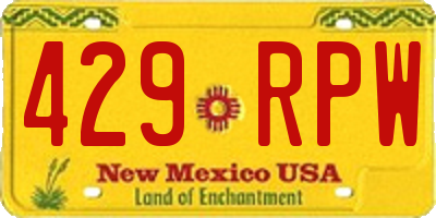 NM license plate 429RPW
