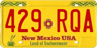 NM license plate 429RQA