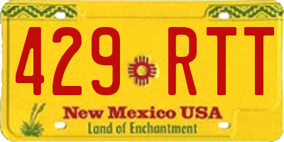 NM license plate 429RTT