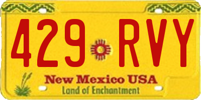 NM license plate 429RVY