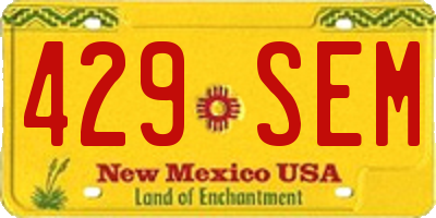 NM license plate 429SEM