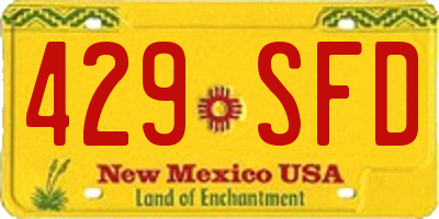NM license plate 429SFD